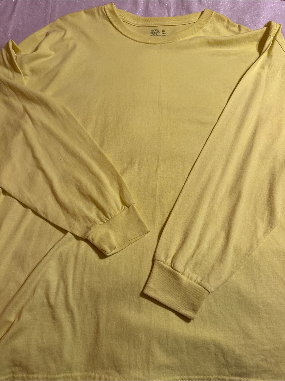 Fruit of the Loom Men’s Crewneck Sweater in Pale Yellow